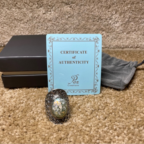 Roman glass and sterling silver ring - Picture 2 of 9